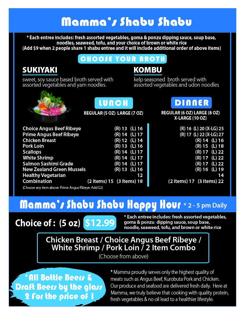 Menu – Mammas Sushi